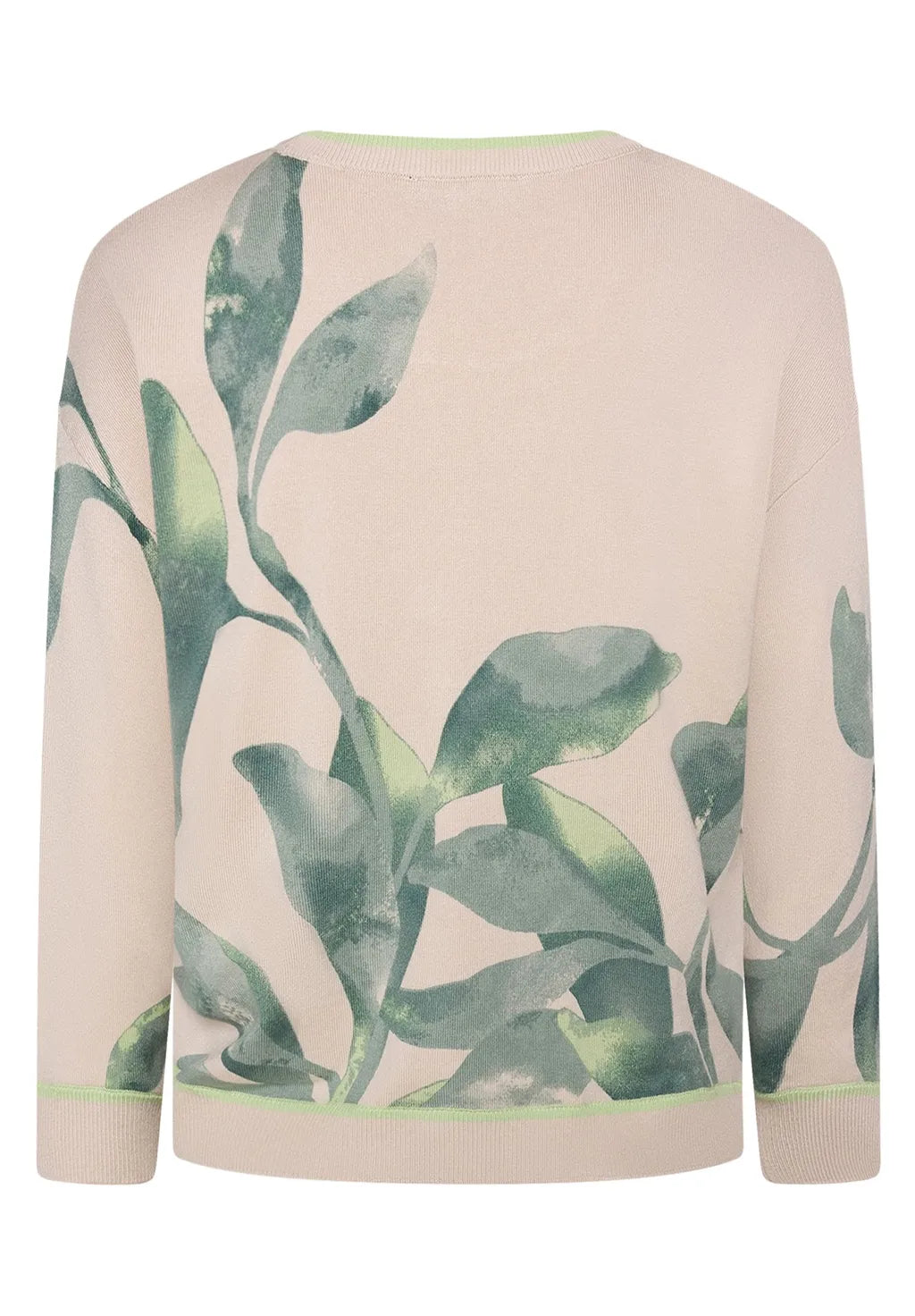 Betty Barclay Ladies Knit Sweater With Print-Beige/Green 5412/1809
