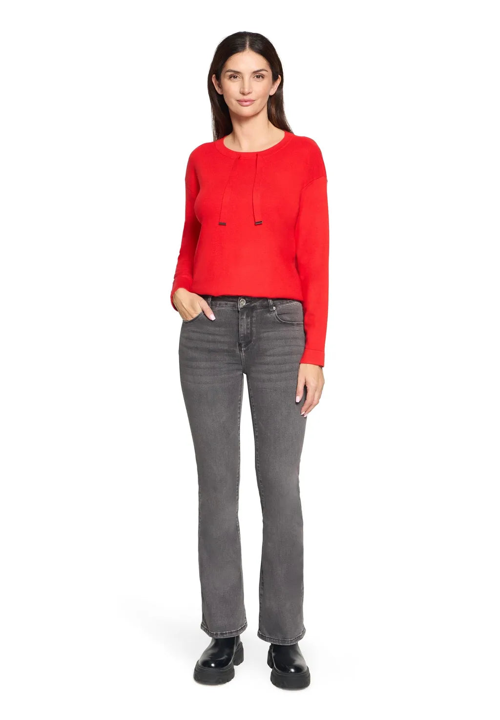 Betty Barclay Ladies Fine Knit Sweater-Red 5405/2907