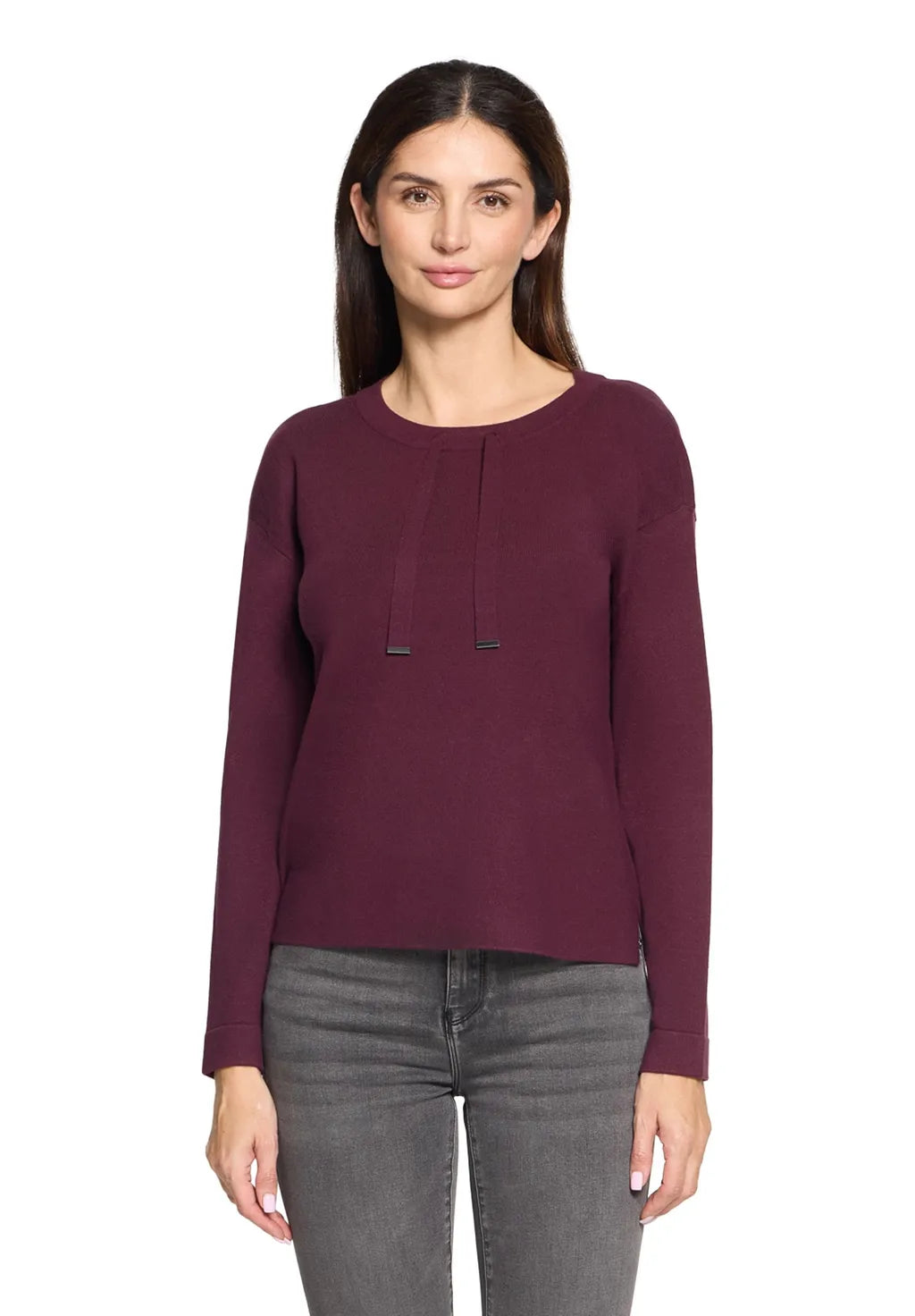 Betty Barclay Ladies Fine Knit Sweater- Dark Aubergine 5405/2907