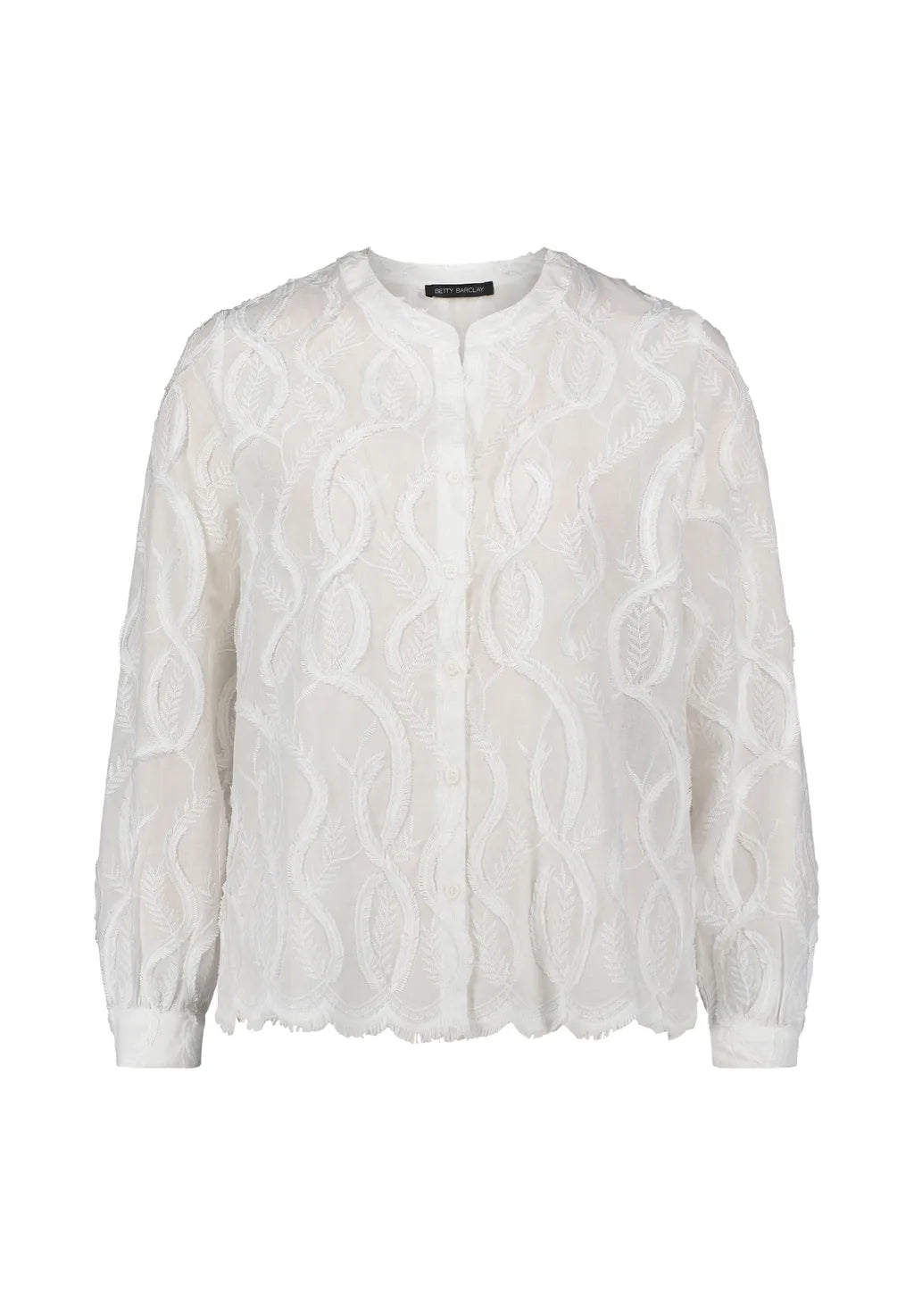 Betty Barclay Ladies Lace Blouse With Decorative Edges-Offwhite 8035/1922