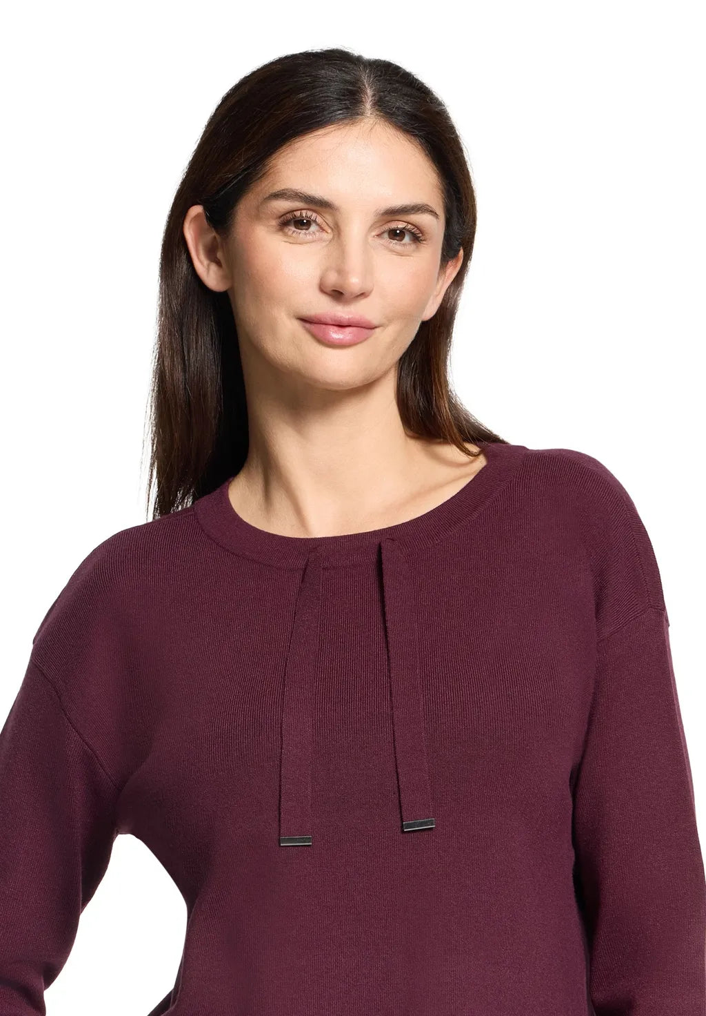 Betty Barclay Ladies Fine Knit Sweater- Dark Aubergine 5405/2907