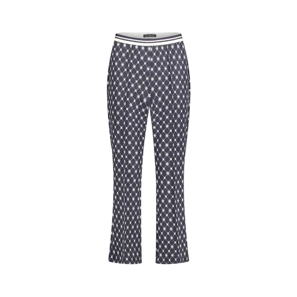 Betty Barclay Ladies Casual Trousers Slim Fit-Dark Blue/White 6143/1706