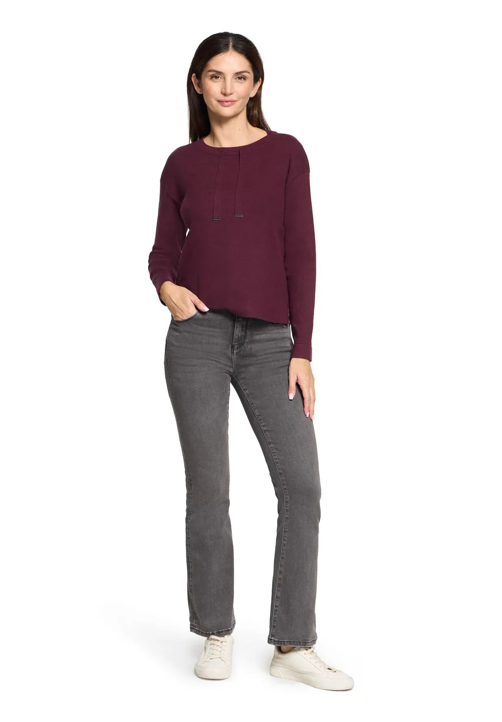 Betty Barclay Ladies Fine Knit Sweater- Dark Aubergine 5405/2907