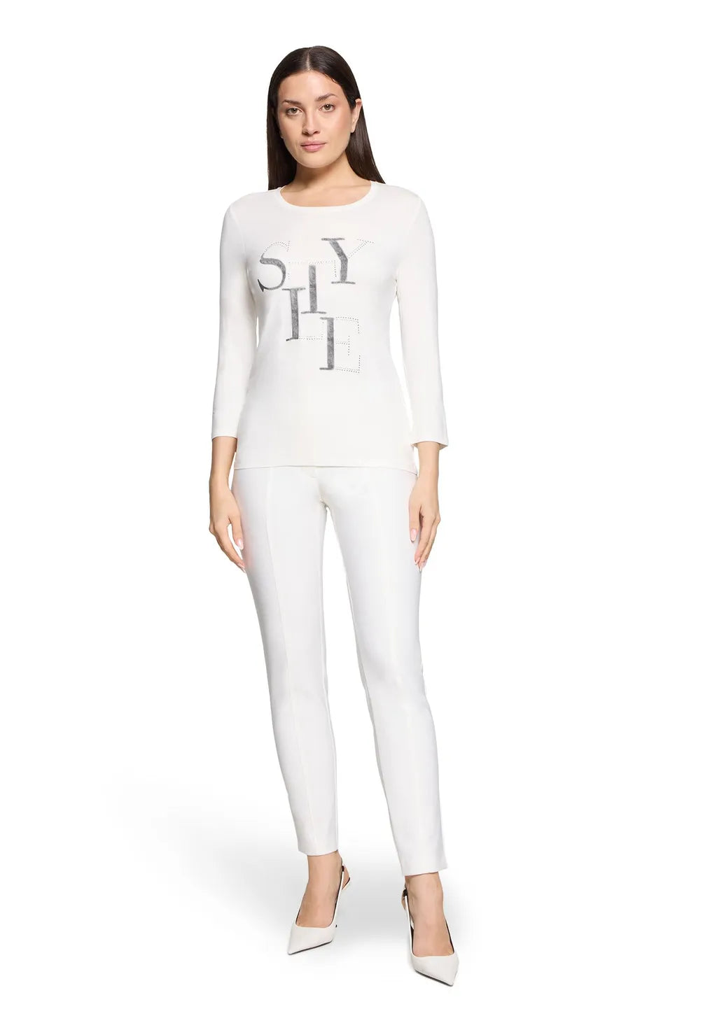 Betty Barclay Ladies Shirt Round Neck-Off White 2776/2063