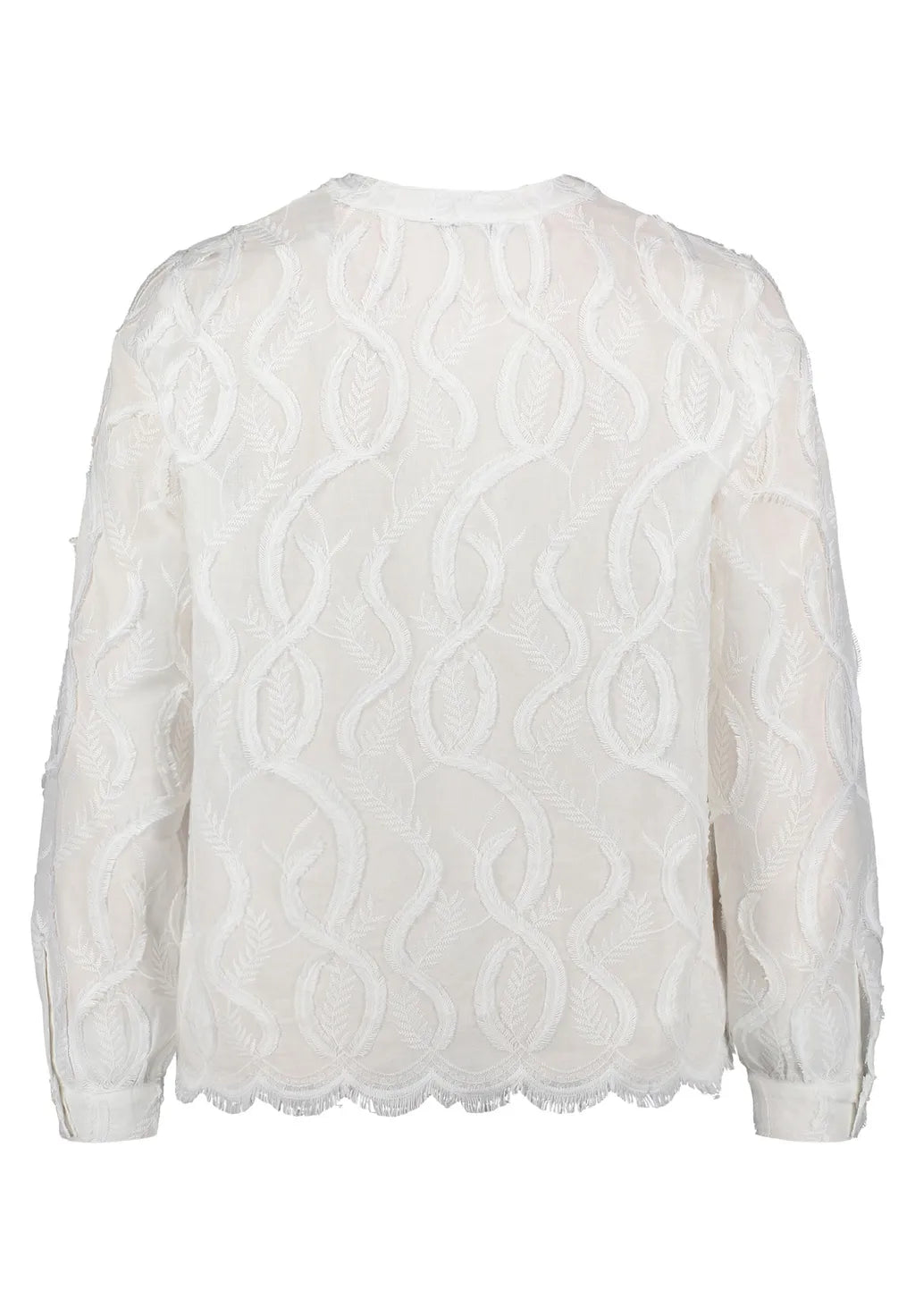 Betty Barclay Ladies Lace Blouse With Decorative Edges-Offwhite 8035/1922
