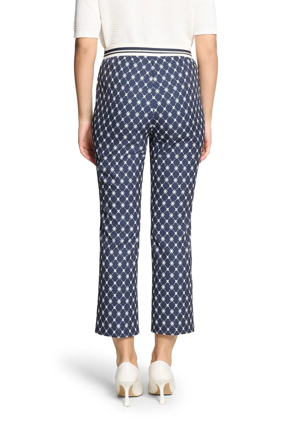 Betty Barclay Ladies Casual Trousers Slim Fit-Dark Blue/White 6143/1706