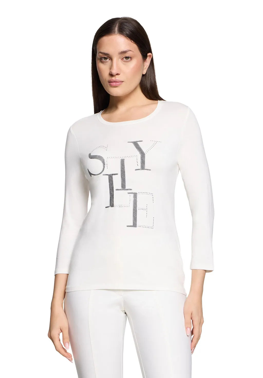 Betty Barclay Ladies Shirt Round Neck-Off White 2776/2063