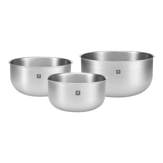 Zwilling Prep 3 Piece 18/10 Stainless Steel Bowl Set, Silver ZW-1030706.