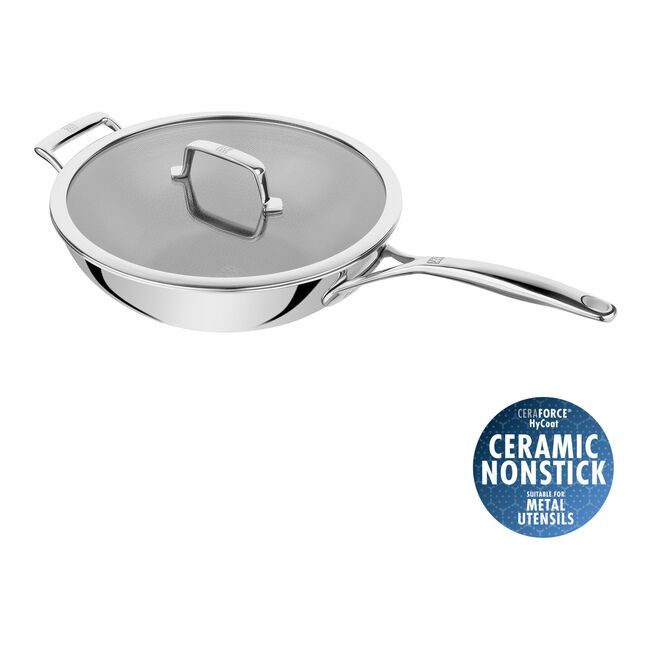 Zwilling Peak Stainless Steel Ceramic Non-Stick Coating Wok With Lid 30cm ZW-1034499.