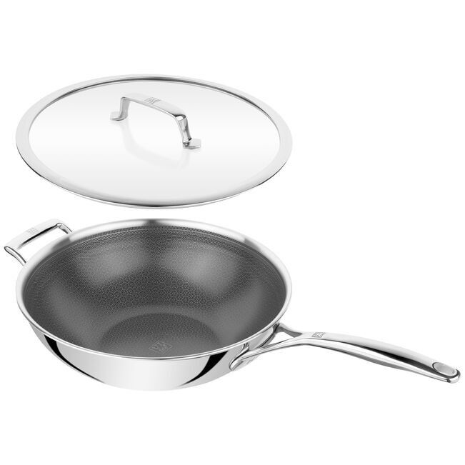 Zwilling Peak Stainless Steel Ceramic Non-Stick Coating Wok With Lid 30cm ZW-1034499.