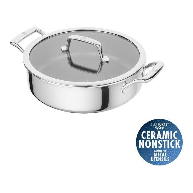 Zwilling Peak Stainless Steel Ceramic Non-Stick Coating Serving Pan with Lid 26cm ZW-1034500.