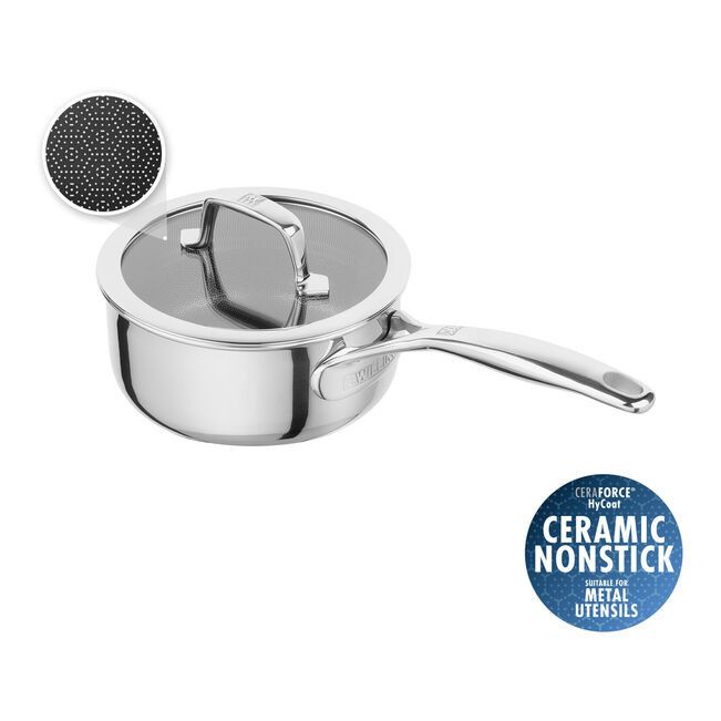 Zwilling Peak Stainless Steel Ceramic Non-Stick Coating Sauce Pan with lid 16cm ZW-1034503.