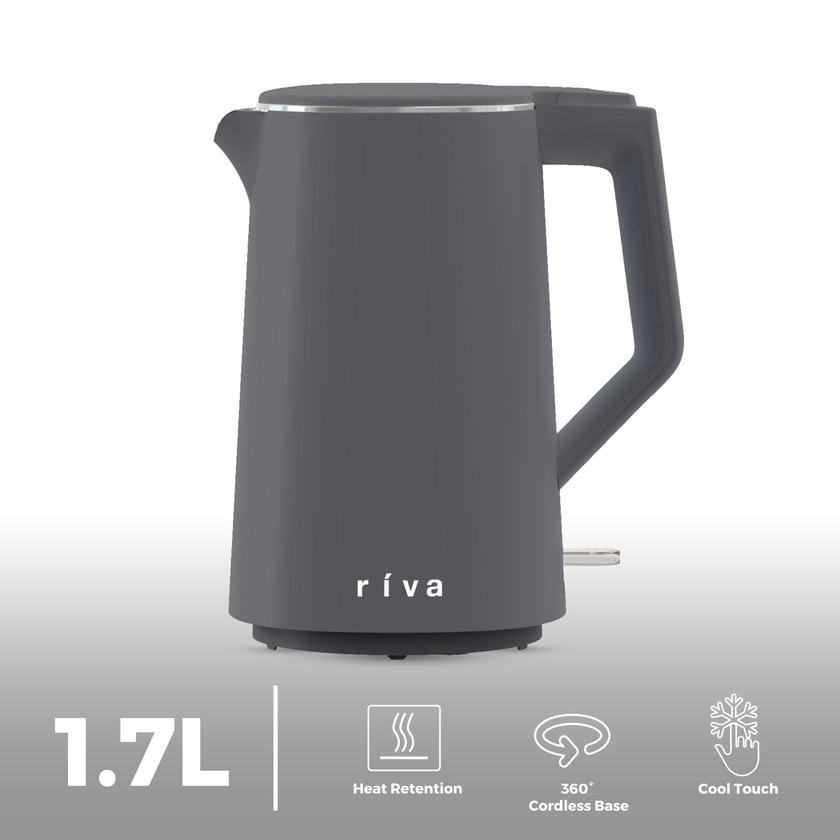 Riva Cool Touch Kettle 1.7L Coal Grey RVGK001