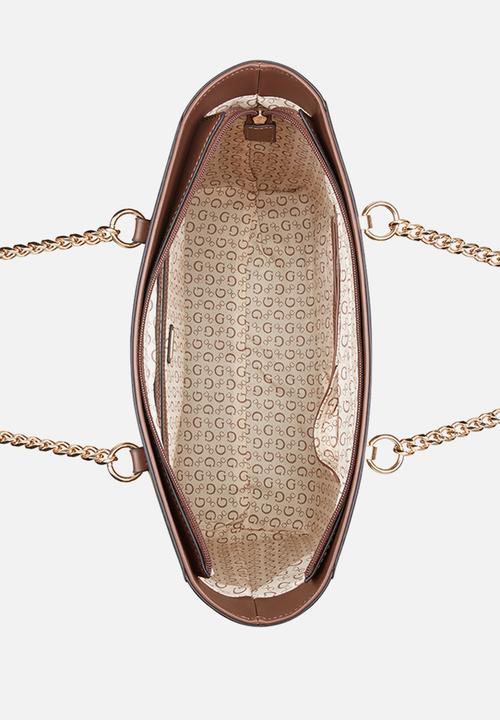 Guess Ladies Handbags Guess Women's Brecken Tote Cocoa (7795123945561)