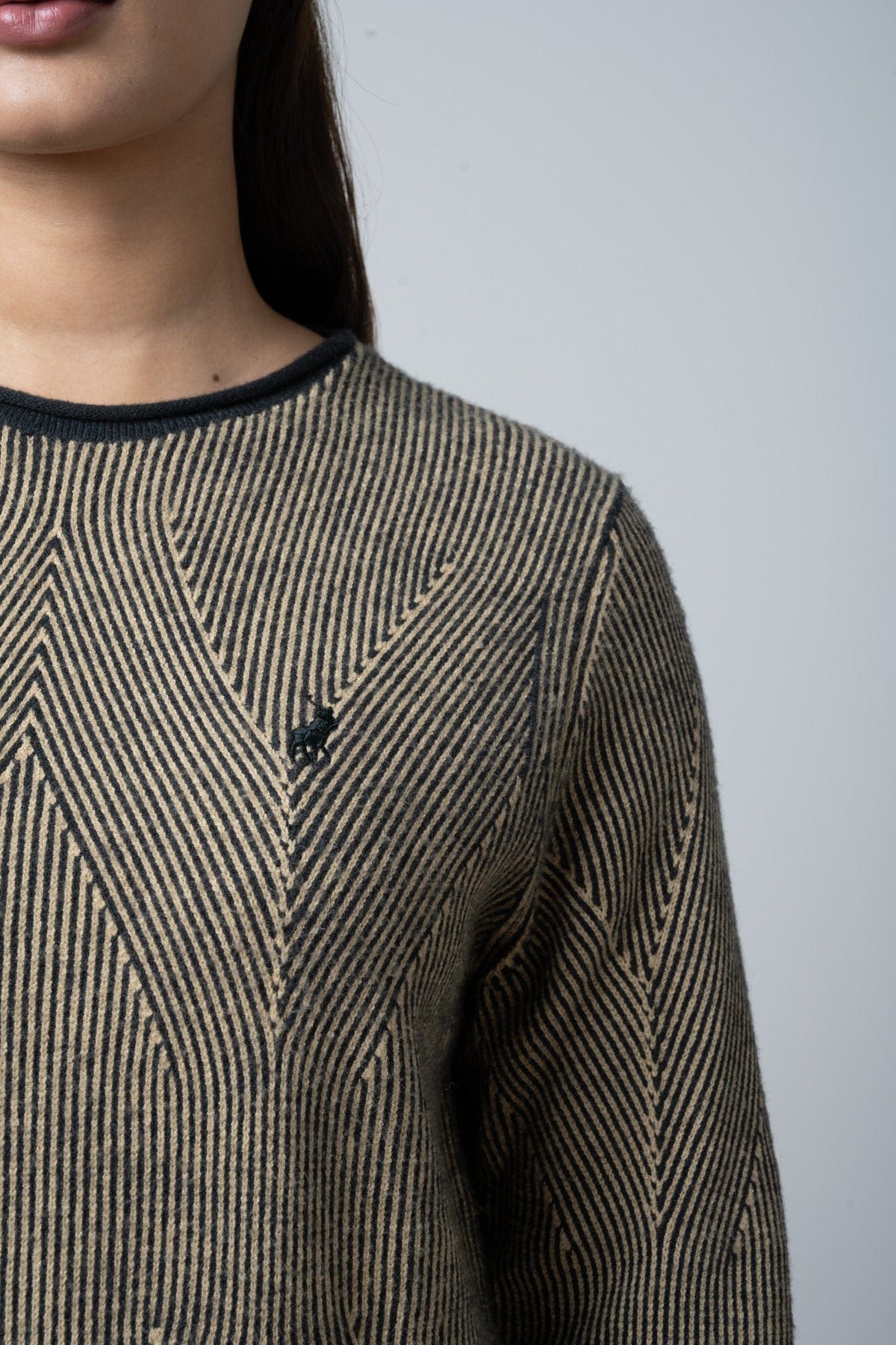 Polo Jersey Polo Women Alex Long Sleeve Textured Knit Jersey Dark Green