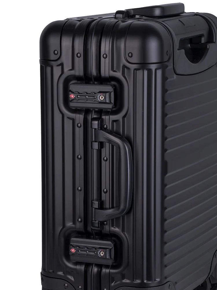 Cellini Aluminium 4-Wheel Carry On Trolley Case-Black 107555.