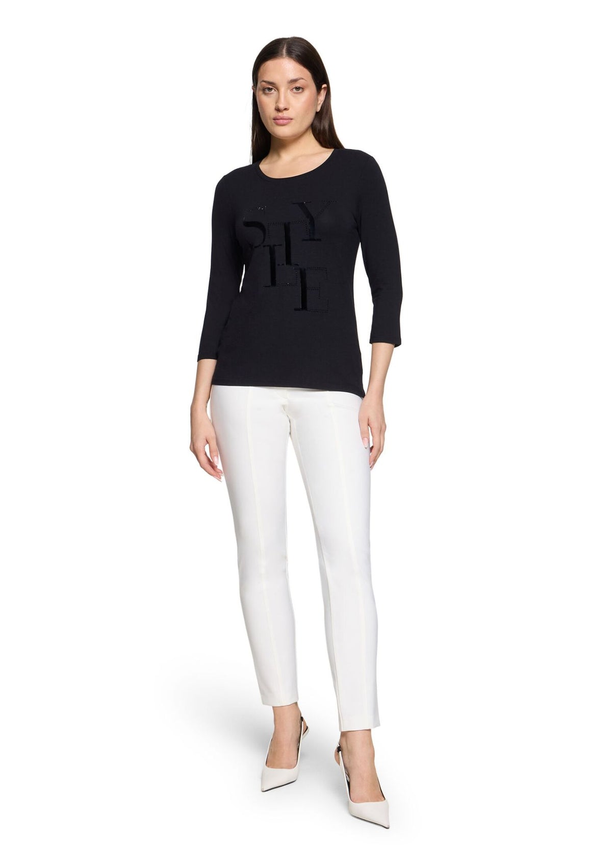 Betty Barclay Ladies 3/4 Arm Shirt-Black 2776/2063