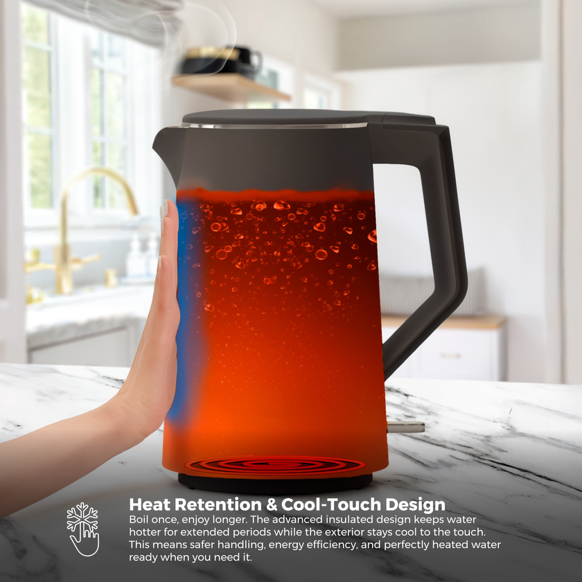 Riva Cool Touch Kettle 1.7L Coal Grey RVGK001