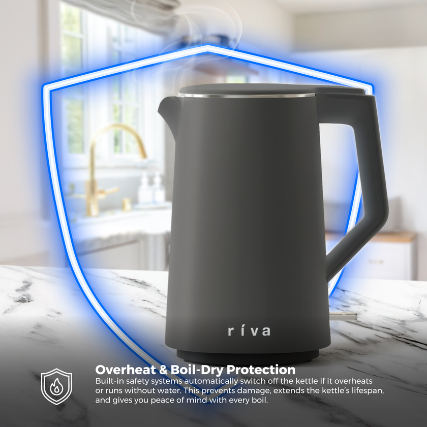 Riva Cool Touch Kettle 1.7L Coal Grey RVGK001