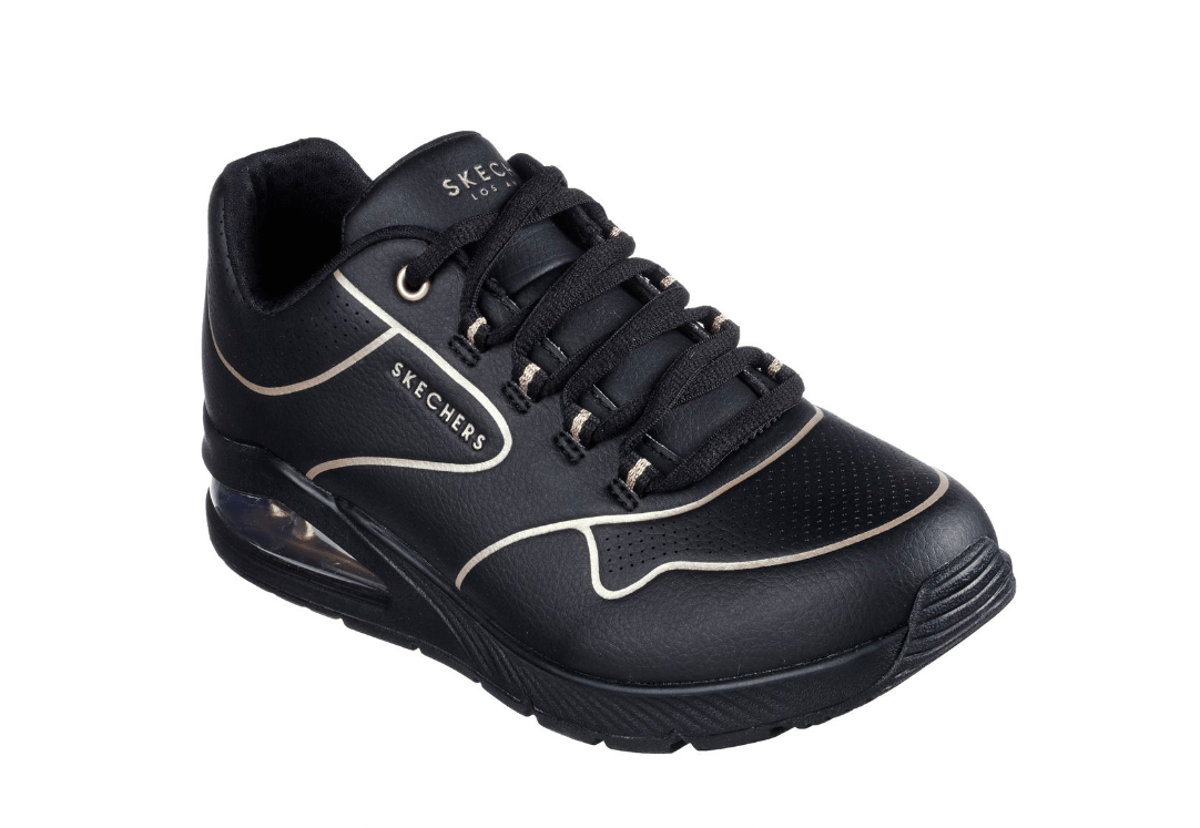 Skechers LADIES SNEAKER Skechers Uno 2 Golden Trim Black Gold (7403014062169)
