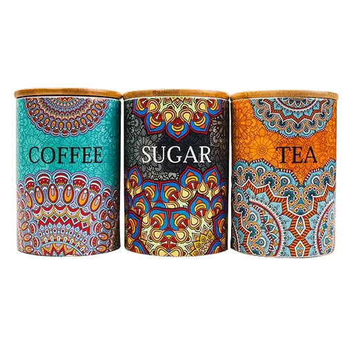 Villa Alegre 3 Pack Ceramic Canisters Coffee, Sugar & Tea 11262