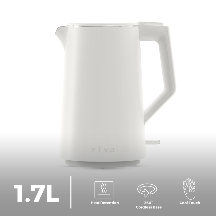 Riva Cool Touch Kettle 1.7L White RVWK002