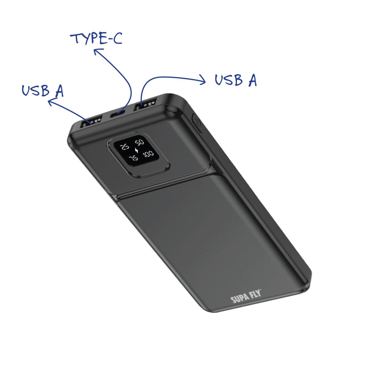 Superfly Power Bank Supa Fly 10000mAh Fast Charging Power Bank - Black