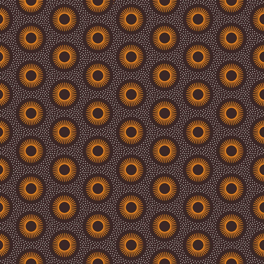 Original 3 Cats Fabric C/WO1 Yellow/Choc 90cm