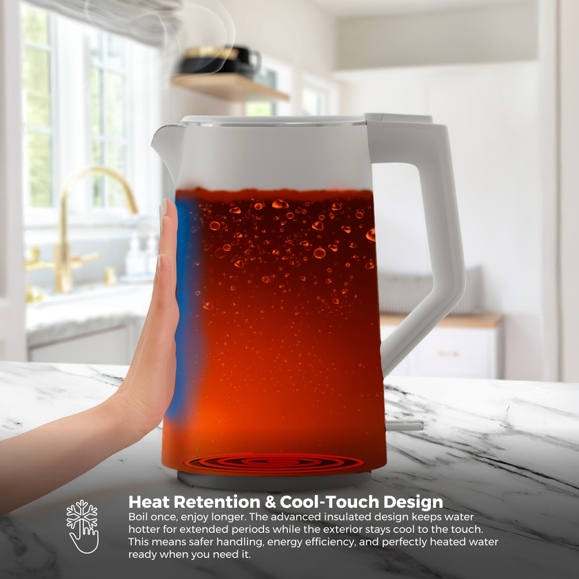 Riva Cool Touch Kettle 1.7L White RVWK002
