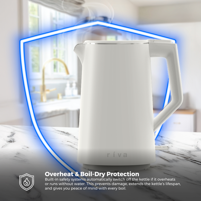 Riva Cool Touch Kettle 1.7L White RVWK002