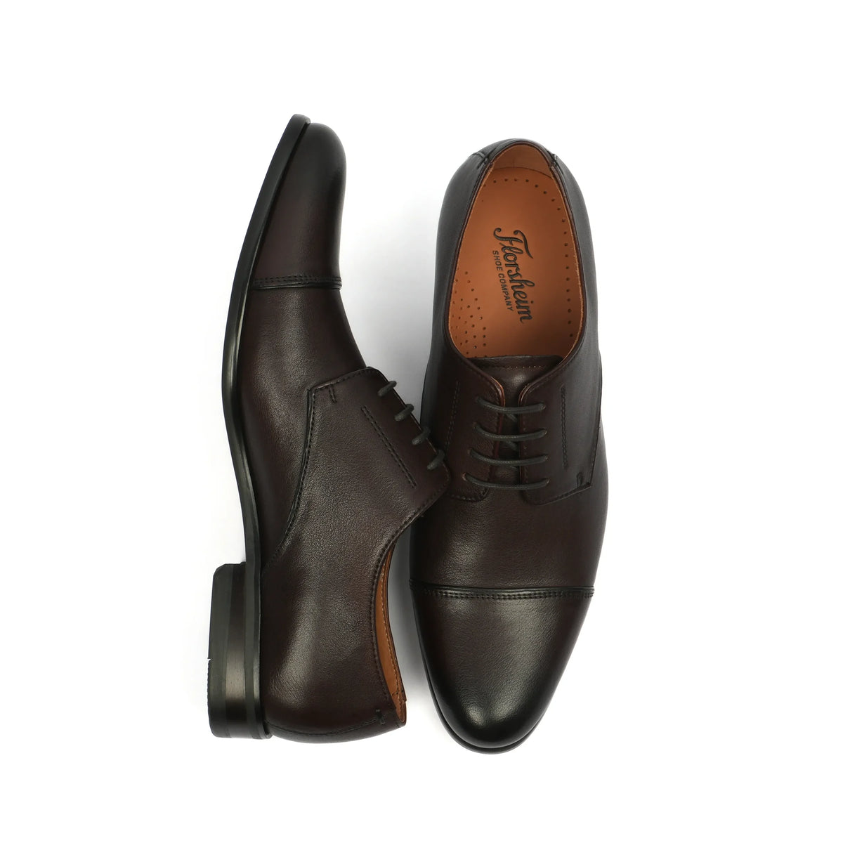 Florsheim Mens Centurion Toe Cap Shoes-Brown