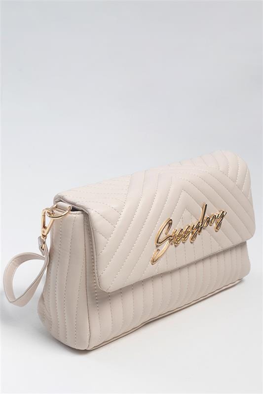 Sissyboy Cream Sissyboy Ladies Quilted Fold Over Bag (7335918108761)