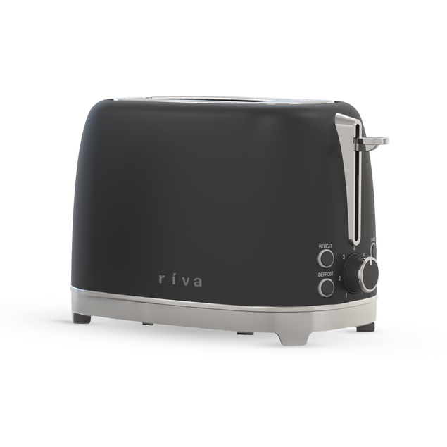 Riva Stainless Steel 2-Slice Toaster Matt Black RVBT001