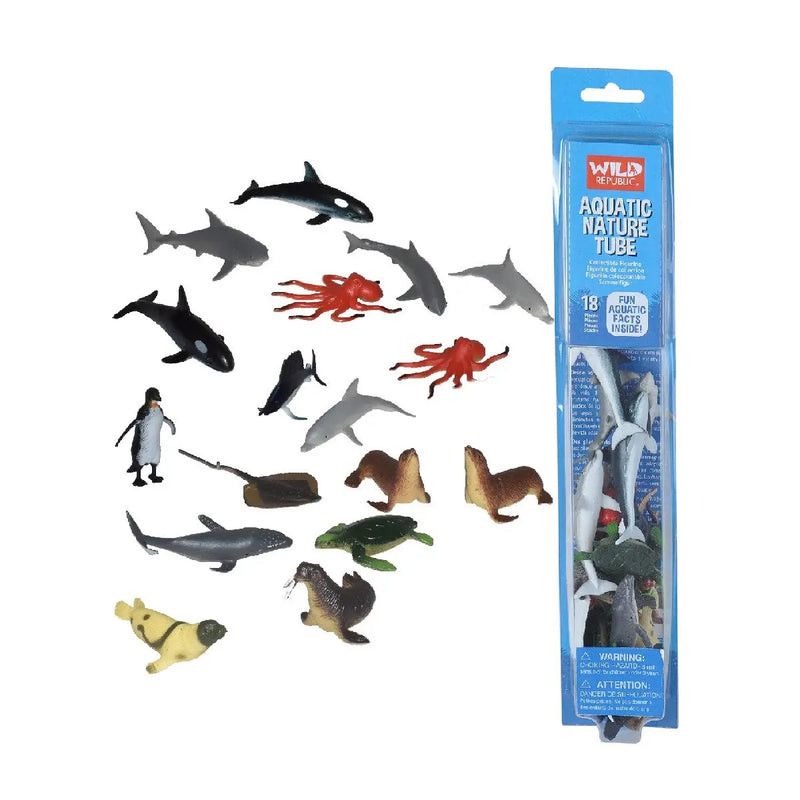 Wild Republic Tube of Aquatic Figurines with Playmat WR12879.