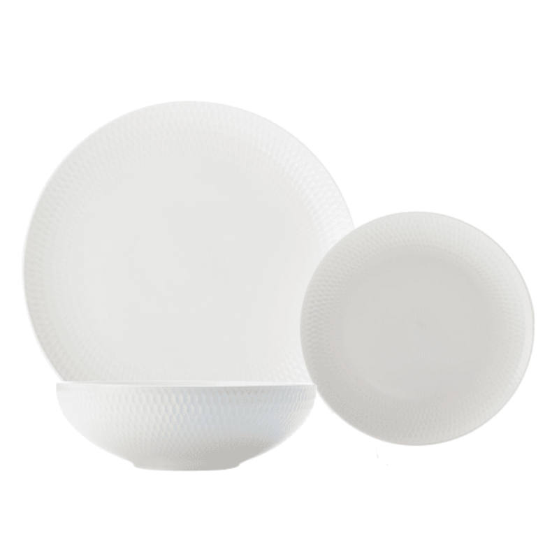 Maxwell & Williams Dinner Set Maxwell & Williams White Basics Diamonds Dinner Set Of 12 (6845346709593)