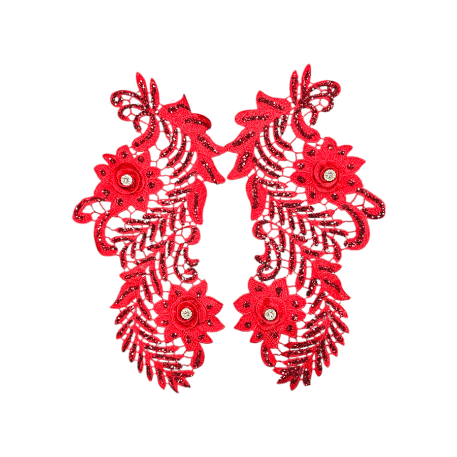 TRIMMINGS Habby Red Trim Pairs 15cm