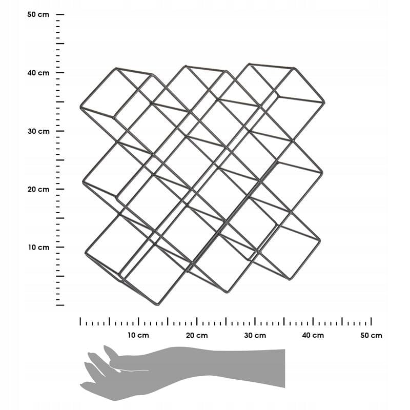 Home & Styling Collection Wine Rack H & S Metal wine rack for 13 bottles Black (7288876236889)