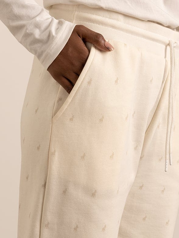 MHC World Ladies Monogram Track Pants Stone (7281525948505)