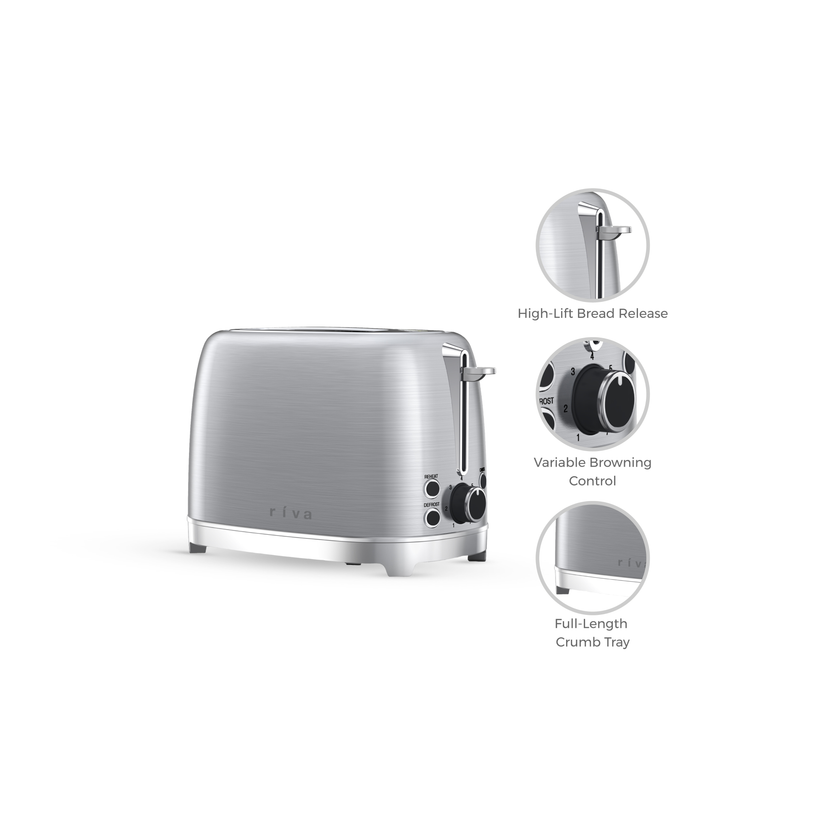Riva Stainless Steel 2-Slice Toaster Brushed RVST001