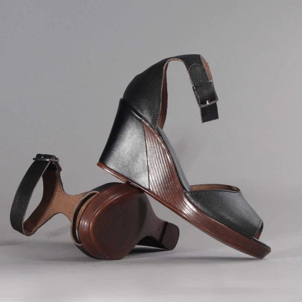 Froggy Froggy Ladies Lee Waxy Wedge Sandals (7527881211993)