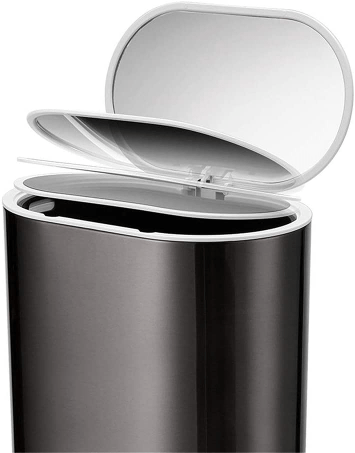 Continental Homeware DUST BIN Continental Homeware Oval Shape Pedal Bin Black Steel 12L CH792 (7304614215769)