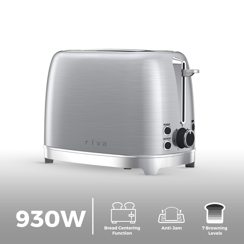Riva Stainless Steel 2-Slice Toaster Brushed RVST001