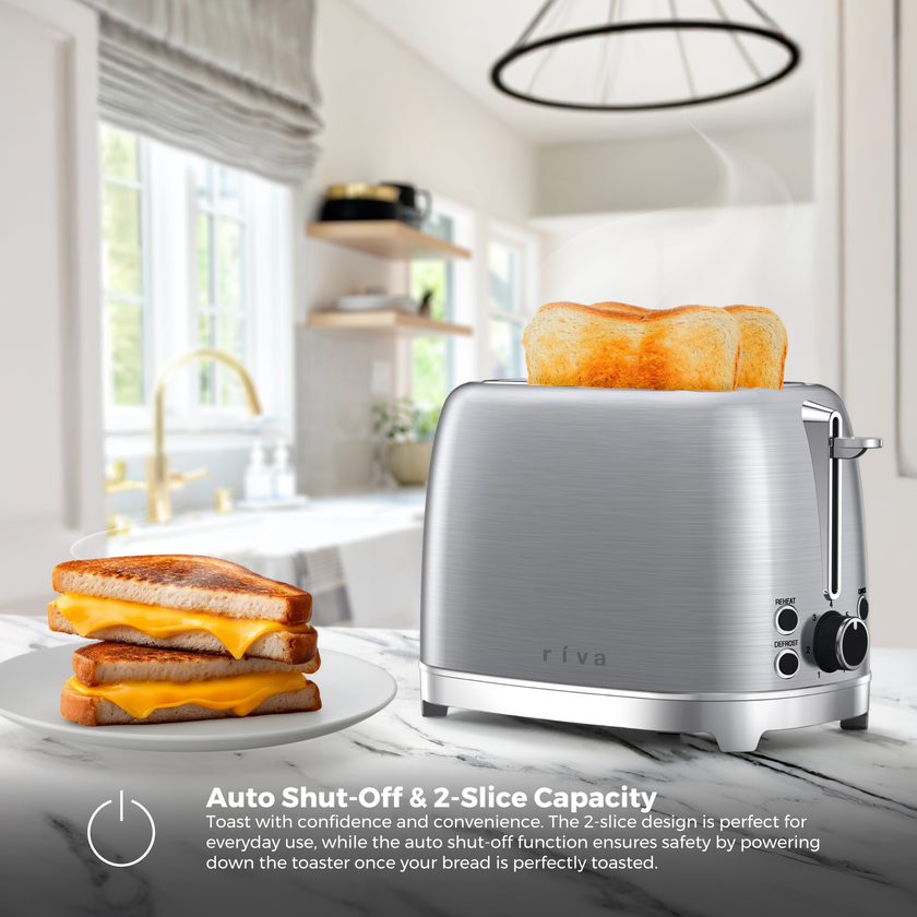 Riva Stainless Steel 2-Slice Toaster Brushed RVST001