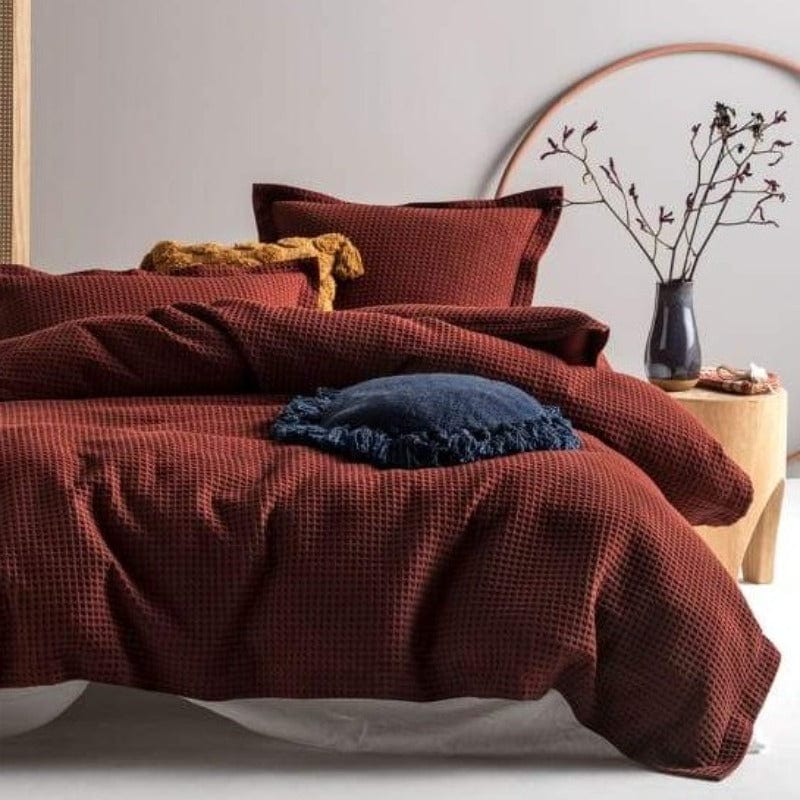 Linen House Duvet Cover Double Linen House Brick Deluxe Waffle Duvet Cover Set (4711229620313)