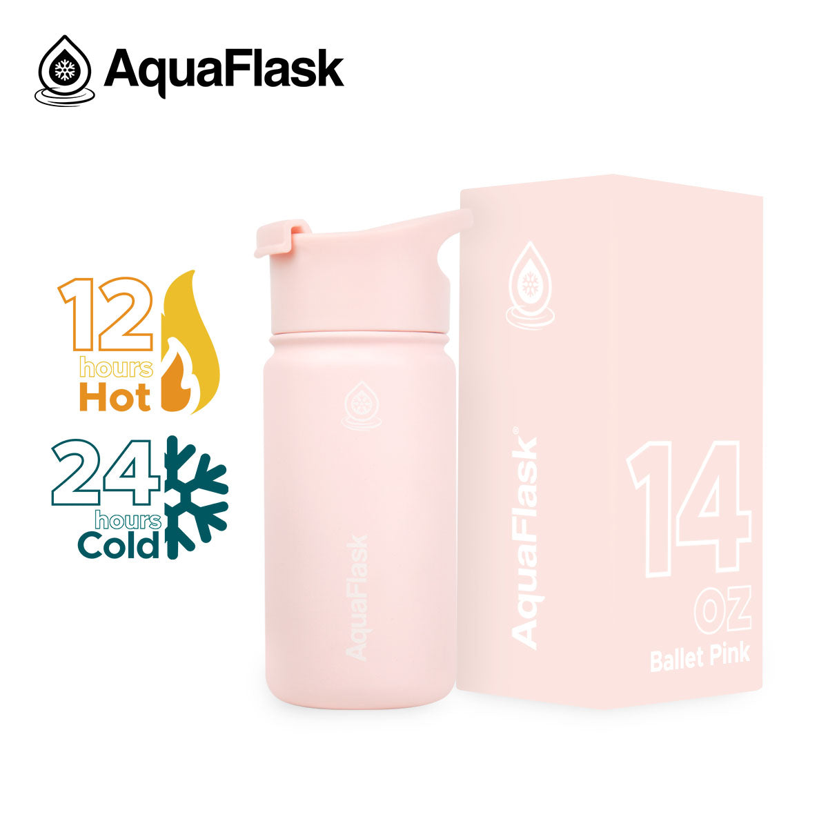 Aquaflask Regular 414ml Flask Ballet Pink Steel AF-P92