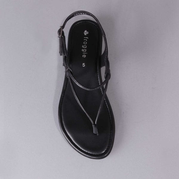 Froggie Sandals Spaghetti Strap Sandal Black (7288612683865)
