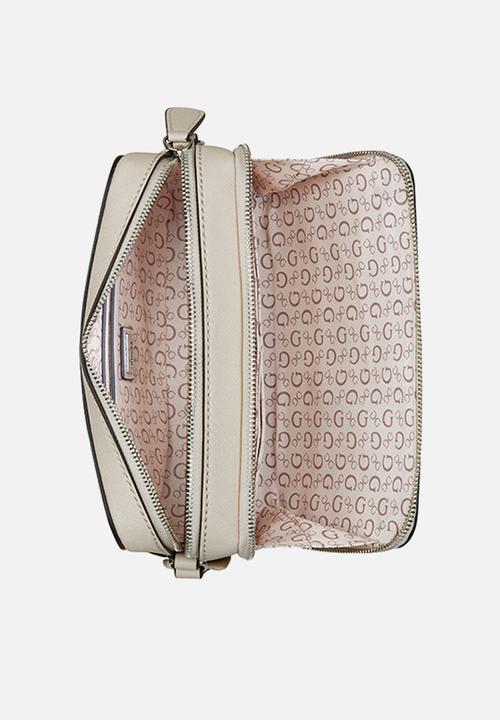 Guess Handbag Guess Haddington Mini Double Zip Crossbody Oat (7794988286041)
