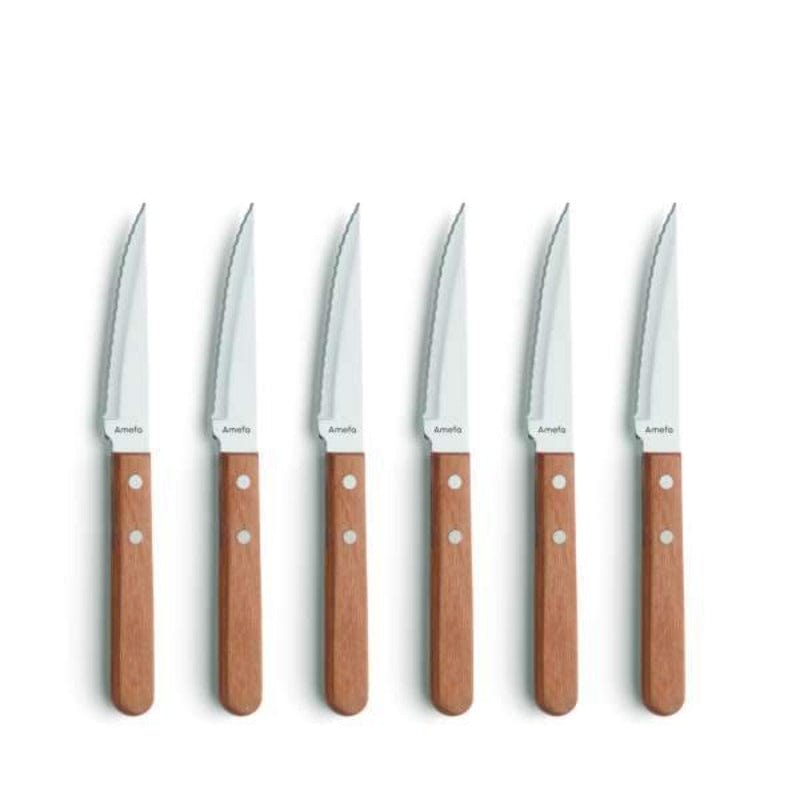 AMEFA Knife Amefa Steak Knife Wood 6 Piece AMSK6 (6550019244121)
