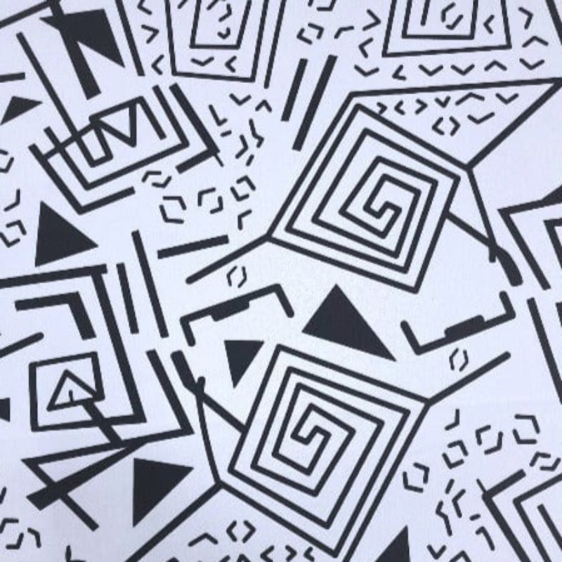 MH JOOSUB Printed Mini Matt White / Black Design 2 Printed Mini Matt 6890 Design 11 Collection 140 cm (7770422902873)