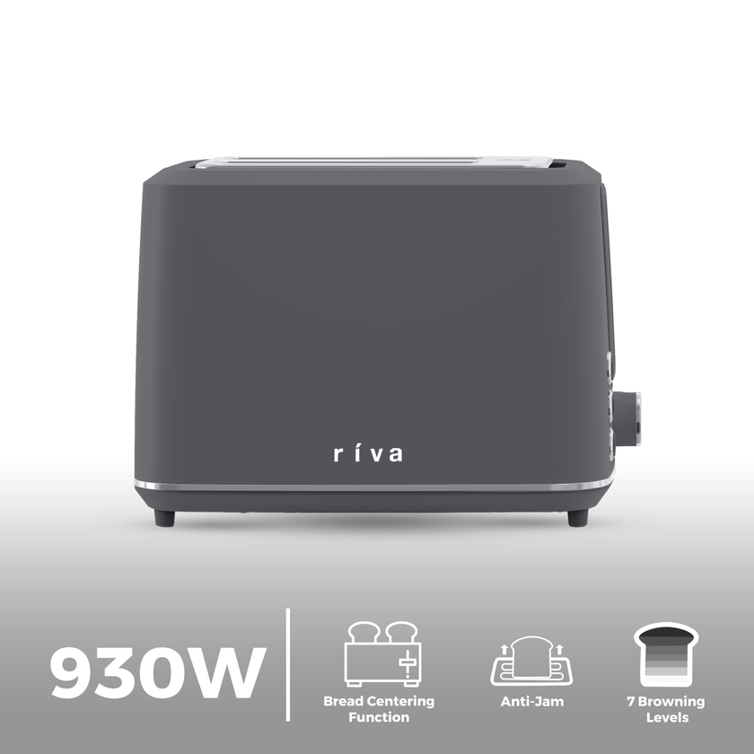 Riva Cool Touch Toaster 2-Slice Coal Grey RVGT001